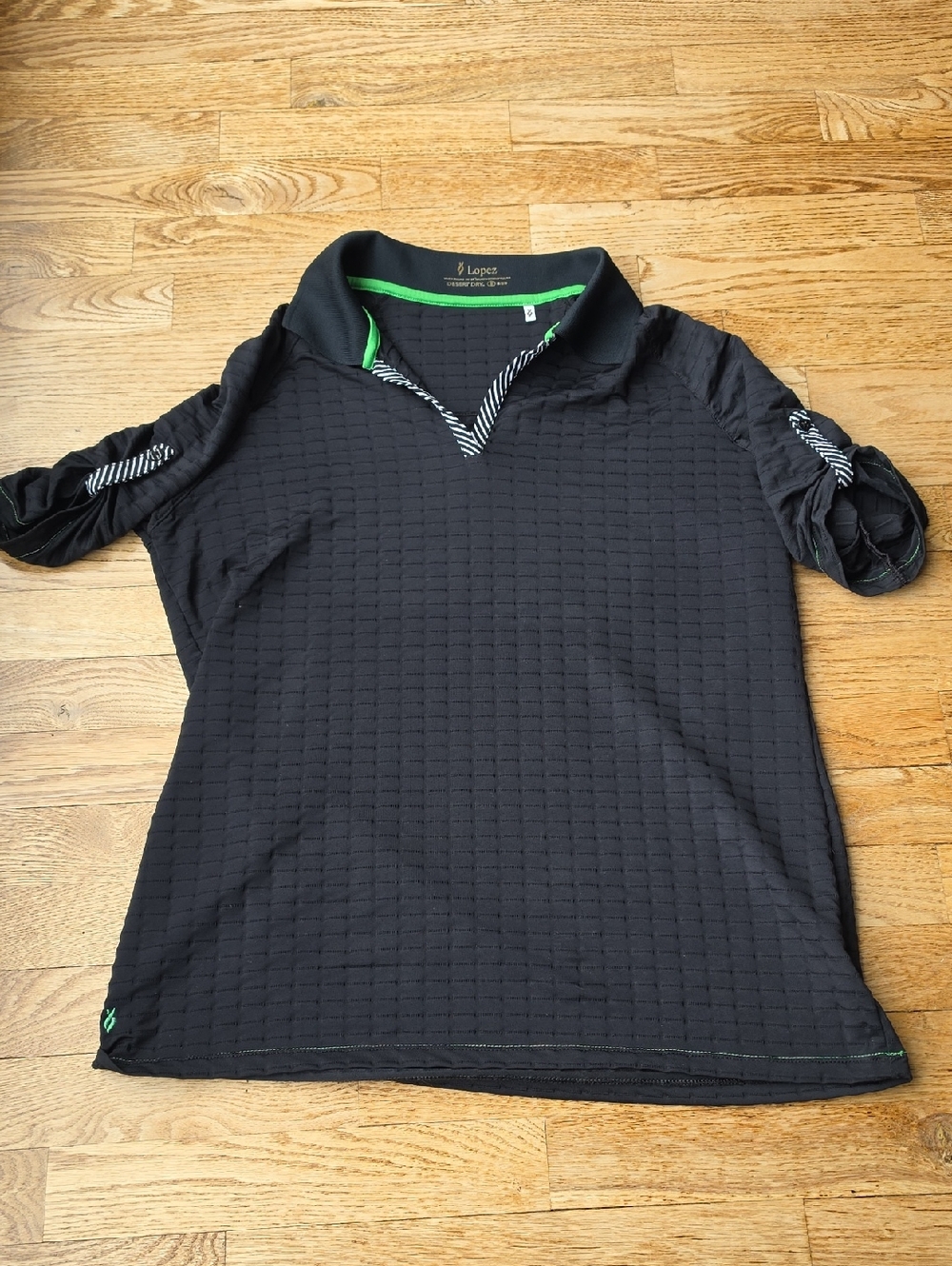 (M) Black Lopez Desert Dry Collared Performance Top Golf Polo Light Athleisure